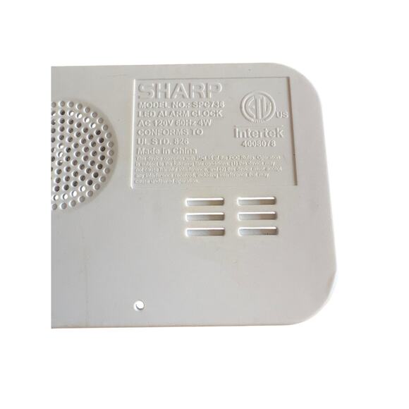 Sharp LED Alarm Clock Wood Grain Face Model SPC736 LED White - Picture 3 of 3